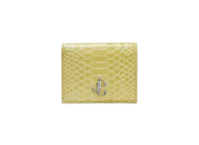 Jimmy Choo Hanne Gel Snake Printed Leather Wallet With JC Logo "Sunbleached"