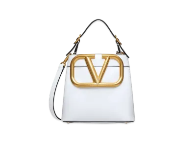 Valentino Supervee Calfskin Handbag "Optic White"