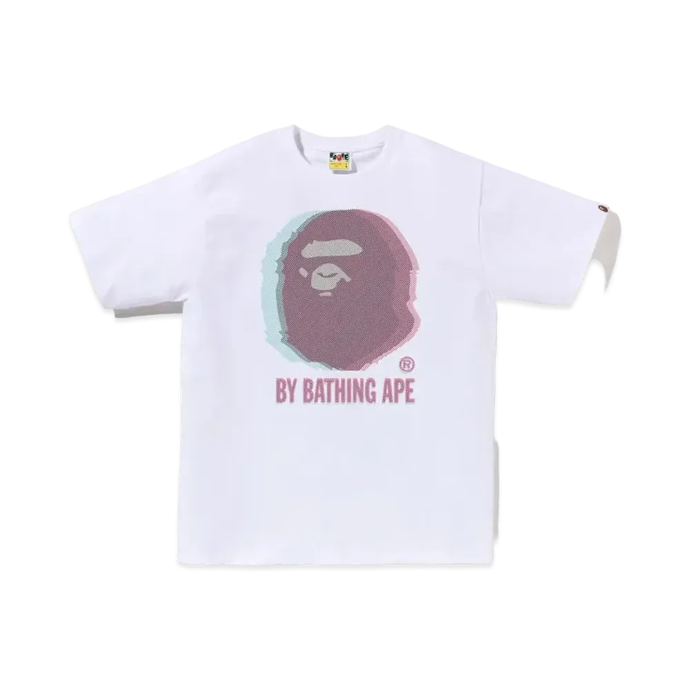 A BATHING APE Glitch Art By Bathing Tee "White"