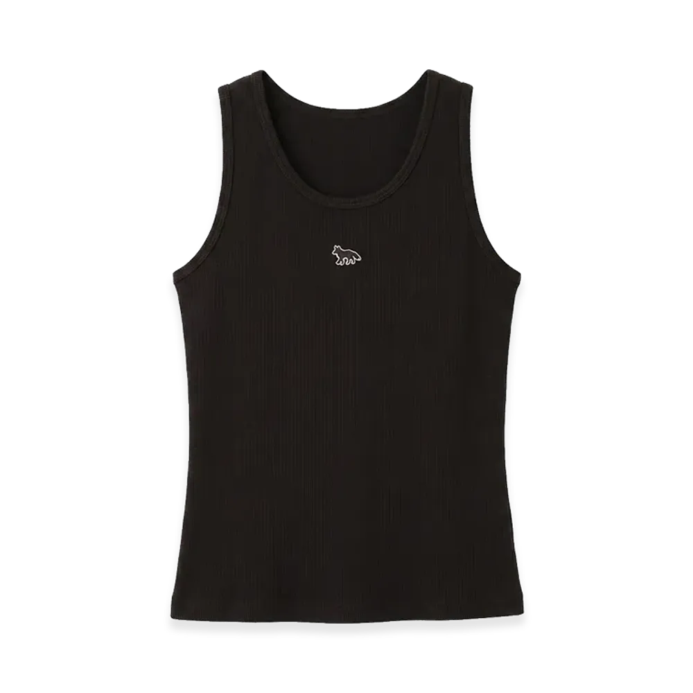 Maison Kitsune Women's Tonal Baby Fox Tank Top "Ganache"