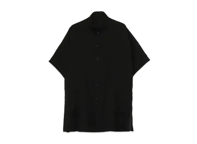Yohji Yamamoto Pour Homme CELLULOSE LAWN STAND COLLAR GUN SLEEVES BLOUSE "Black"
