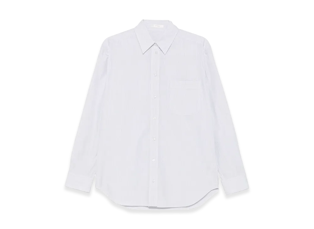 The Row Women's Embroidered Poplin Gavina Shirt "Blue"
