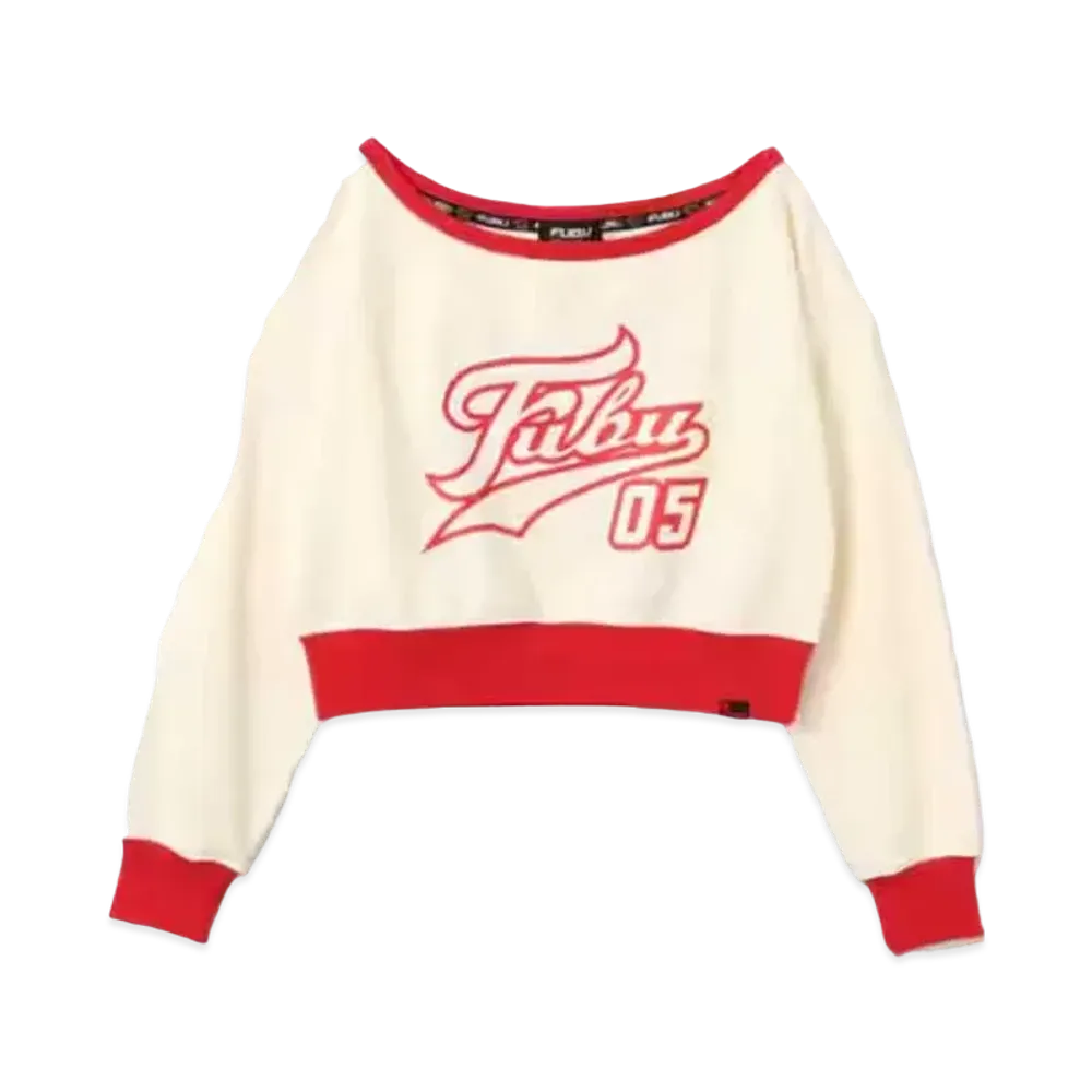 atmos pink x FUBU Off-Shoulder Top "White"