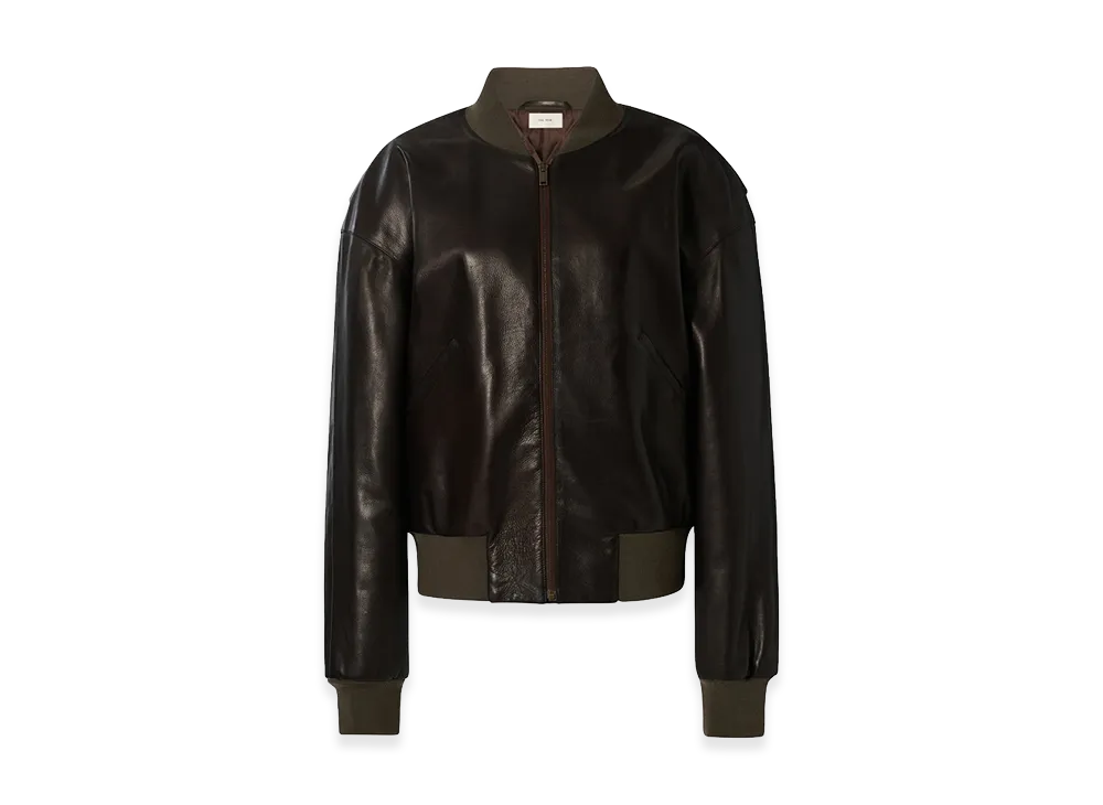 The Row Women's Morisel Leather Jacket "Coffee"