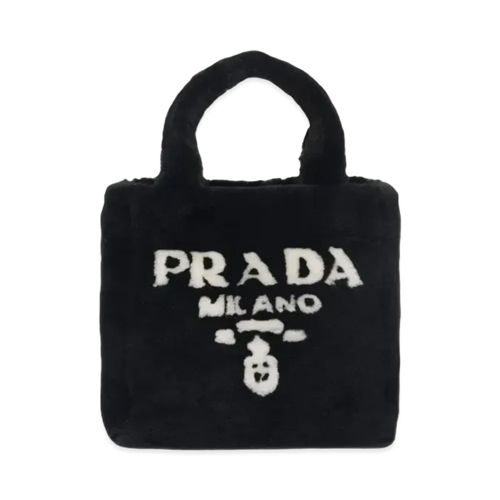 PRADA Shearling Tote "Black/White"