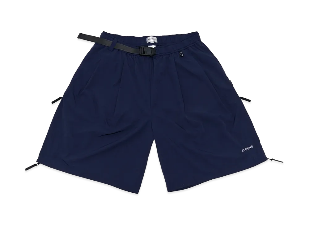 ALOUND Belted Ventilation Nylon Shorts "Dark Navy"