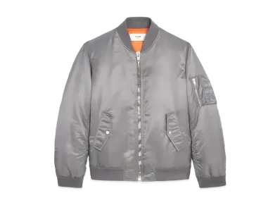 CELINE Loose Bomber Jacket / Nylon Twill "Gray"