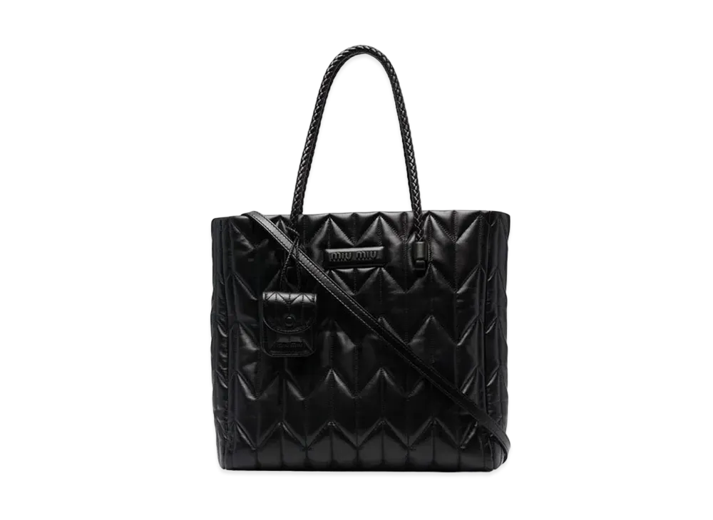 MIU MIU Nappa Leather Tote Bag "Black"