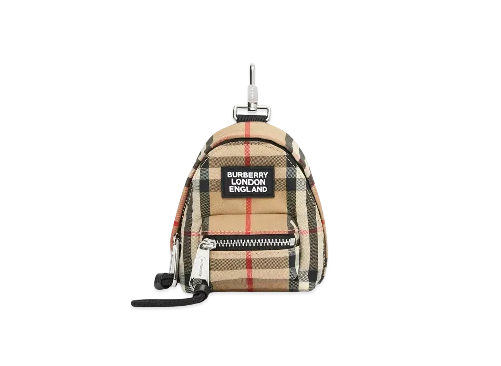 Burberry Vintage Check Backpack Charm "Archive Beige"