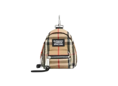 Burberry Vintage Check Backpack Charm "Archive Beige"