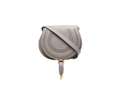 Chloe Mini Marcie Saddle Bag In Grained Calfskin "Grey"