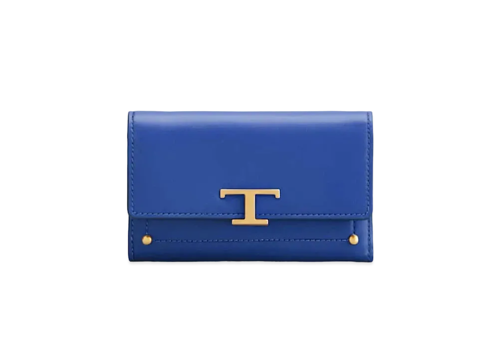 TOD'S T Timeles Leather Wallet "Blue"