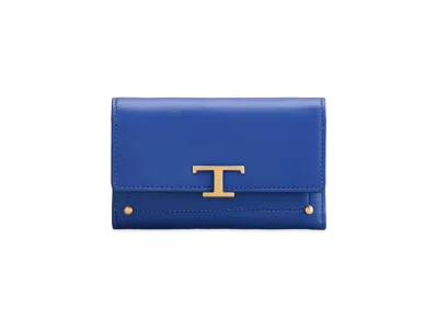 TOD'S T Timeles Leather Wallet "Blue"