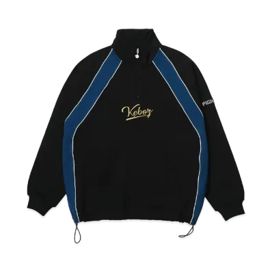 KEBOZ x FIGHTERS Logo Sweat Half Zip "Black"