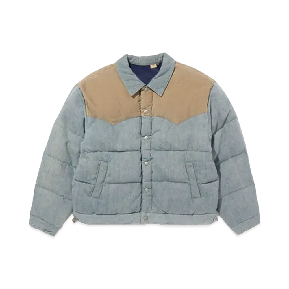Levi's x CLOT Reversible Down Jacket Denim Puffer "Light Indigo"