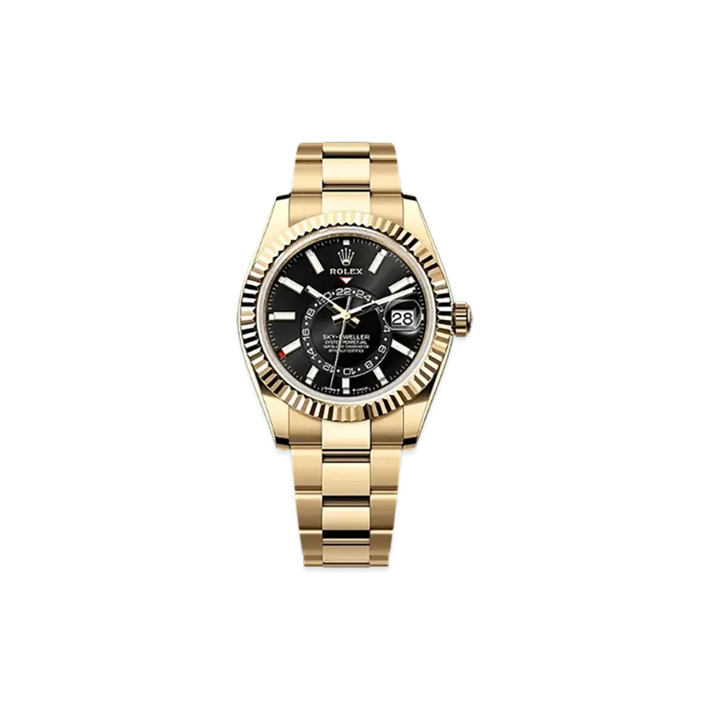 ROLEX Sky-Dweller 42mm Yellow Gold 336938 "Bright Black"