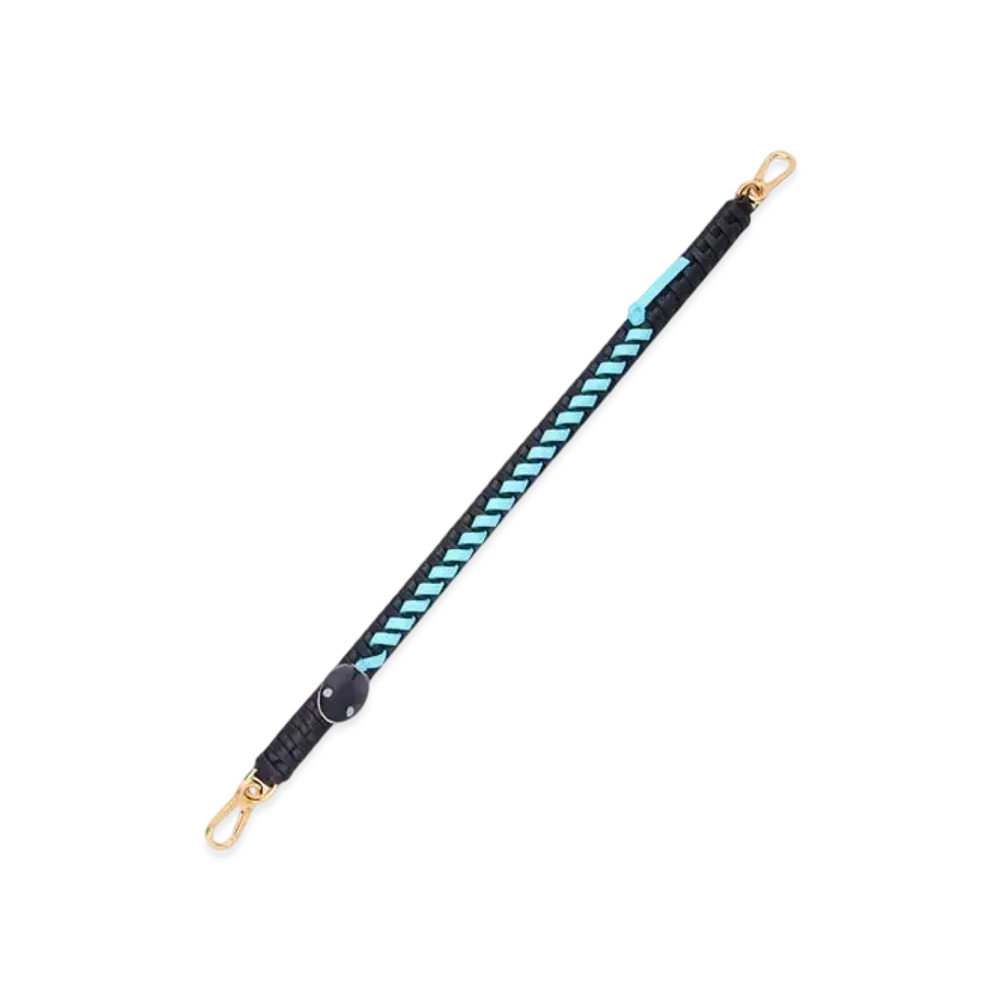 LOEWE Woven Spiral Strap in Classic Calfskin "Dark Ink/Sky Blue"