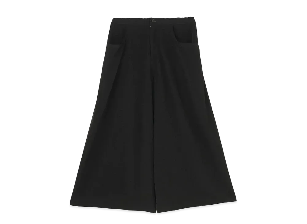 Yohji Yamamoto Y's TRIACETATE POLYESTER DE CHINE BACK SAROUEL PANTS "Black"