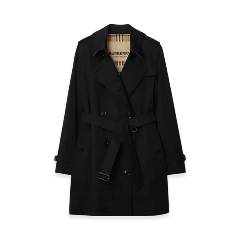 Burberry Short Kensington Heritage Trench Coat "Black"