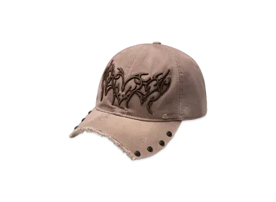 SUPPLIER Ripped Brim Heart Tribal 6 Panel Cap "Beige"
