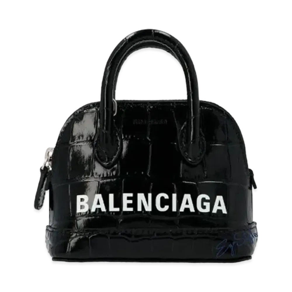 BALENCIAGA Women's Ville Mini Top Handle "Black/White"