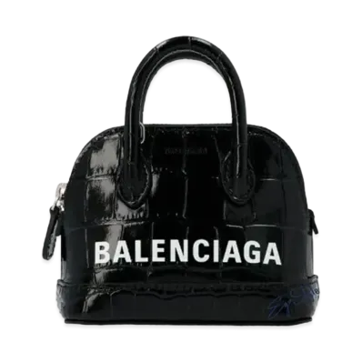 BALENCIAGA Women's Ville Mini Top Handle "Black/White"