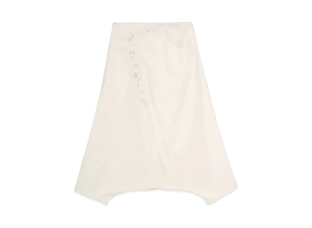 Yohji Yamamoto Y's 8OZ DENIM BIO WASH 5BUTTON SAROUEL PANTS "White"