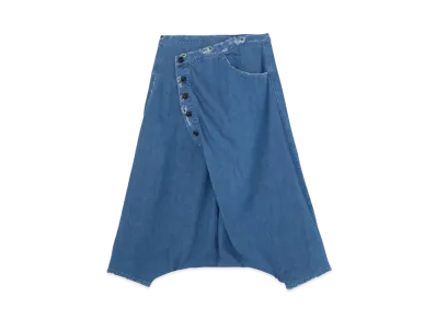 Yohji Yamamoto Y's 8OZ DENIM BIO WASH 5BUTTON SAROUEL PANTS "Indigo"