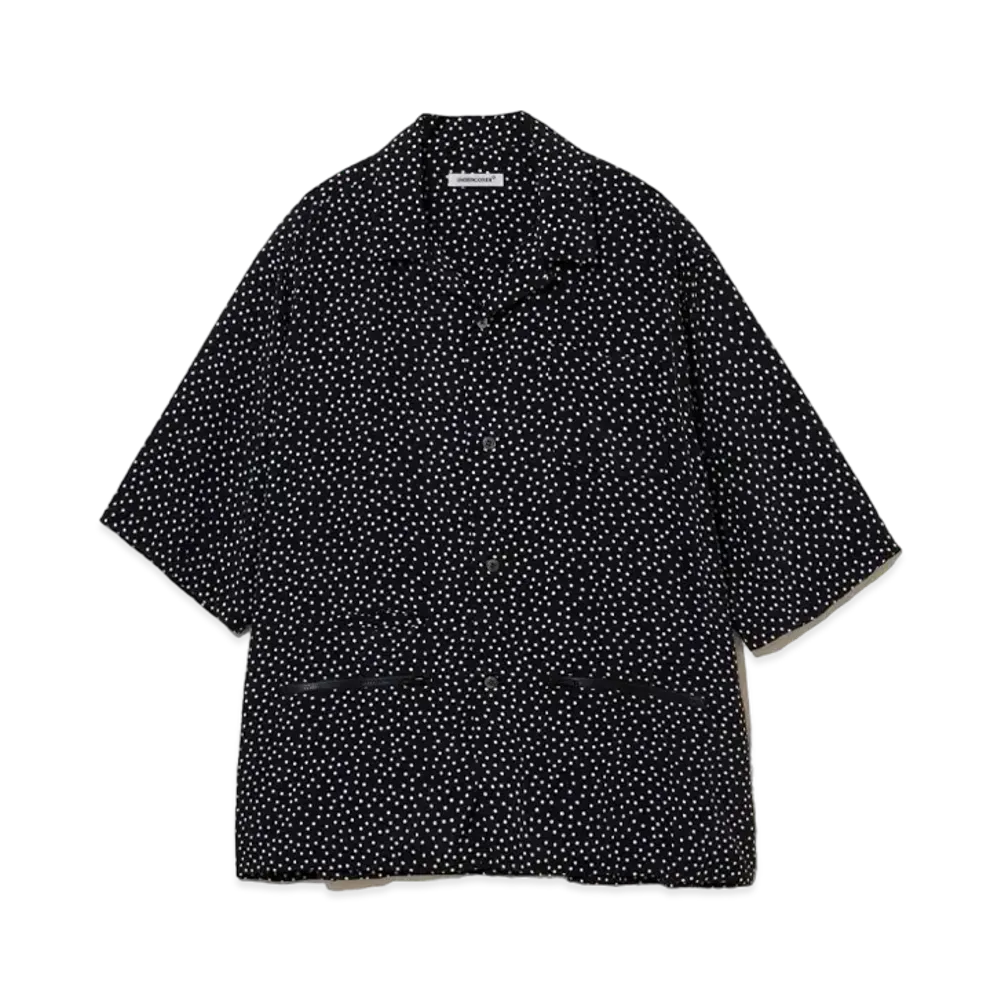UNDERCOVER Dot Print Polyester Open Collar Shirt "Black"