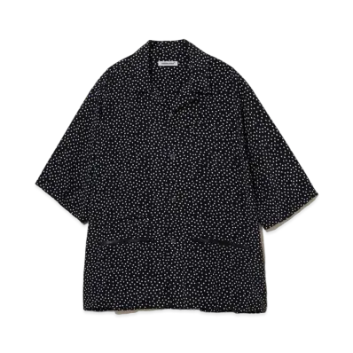 UNDERCOVER Dot Print Polyester Open Collar Shirt "Black"