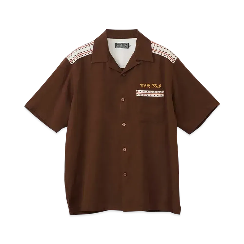 HYSTERIC GLAMOUR Mondo Hysteric Bowling Shirt "Brown"