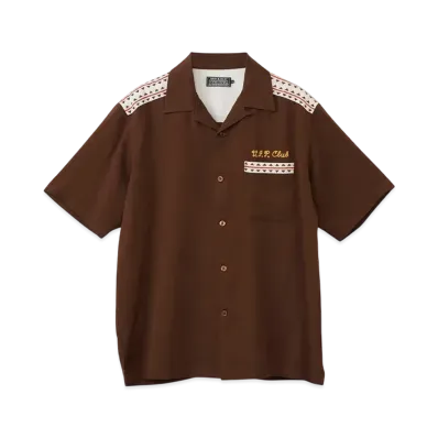 HYSTERIC GLAMOUR Mondo Hysteric Bowling Shirt "Brown"