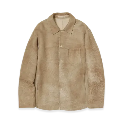 AURALEE Merino Mouton Shirt Blouson "Beige"