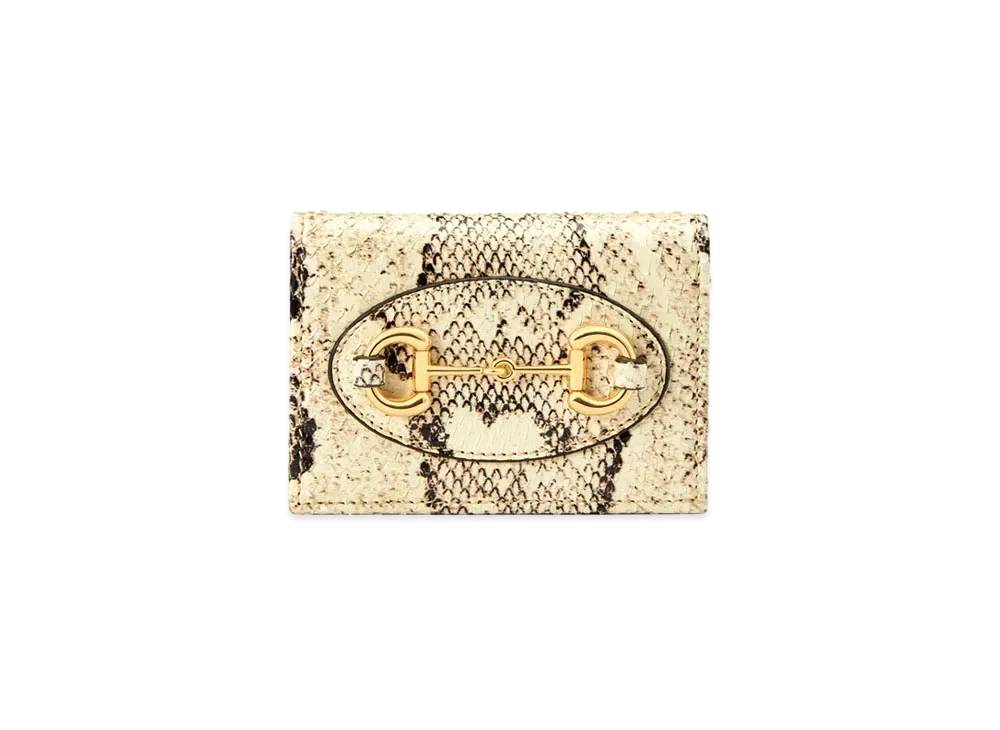 GUCCI Horsebit 1955 Python Wallet "Natural"