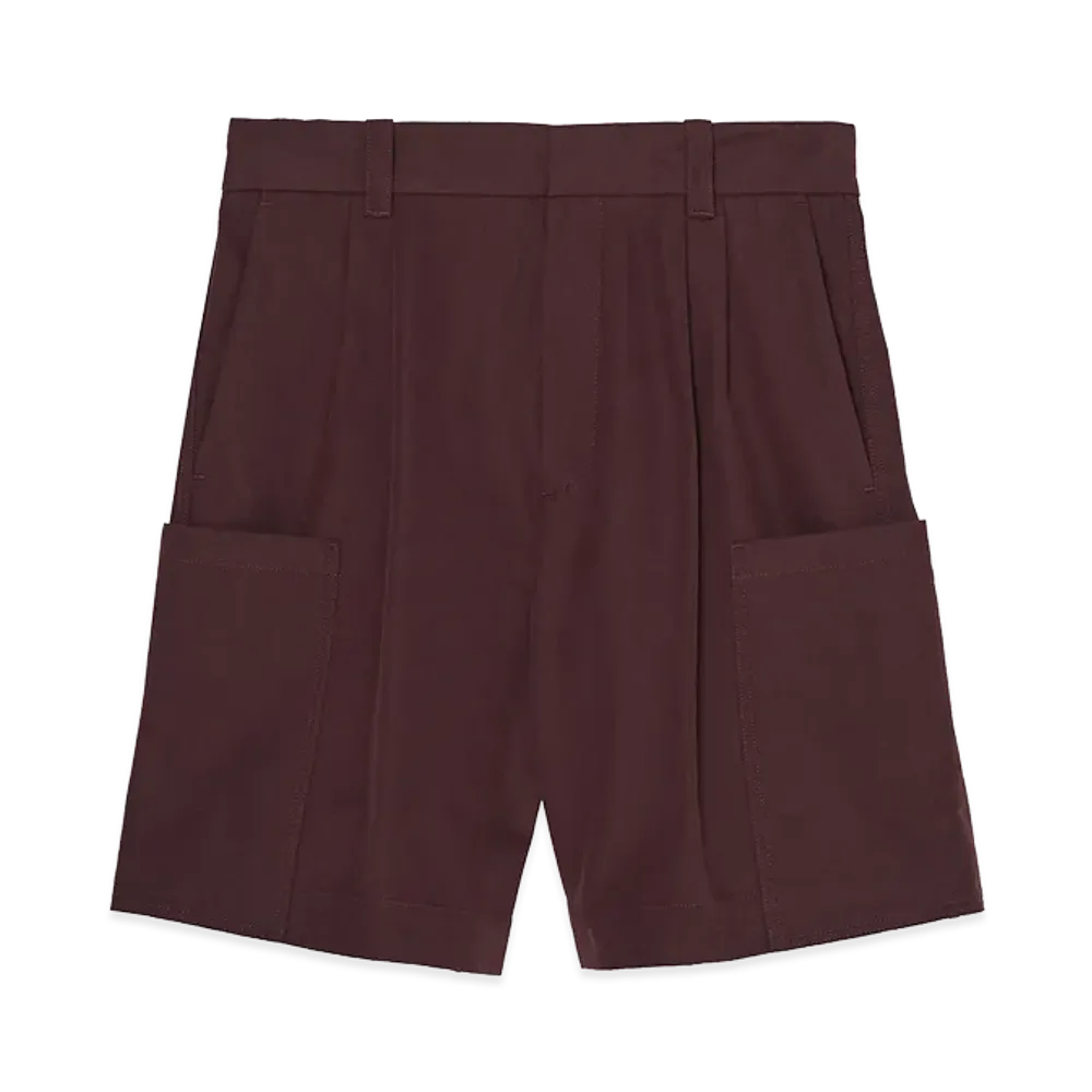 ZARA x Bad Bunny Benito Antonio Pleated Cargo Relaxed Fit Bermuda Pants "Brown"