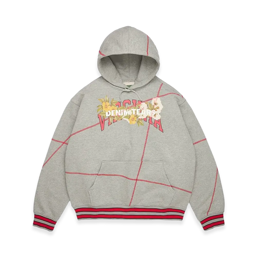 DENIM TEARS DT Virginia Overlock Stitch Hoodie "Grey"