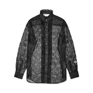 el conductorH FLOWER LACE FRILL SHIRT "BLACK"