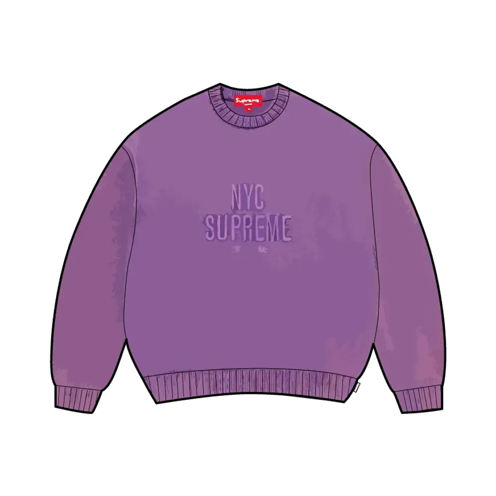 Supreme Overdyed Raised Sweater "Purple"