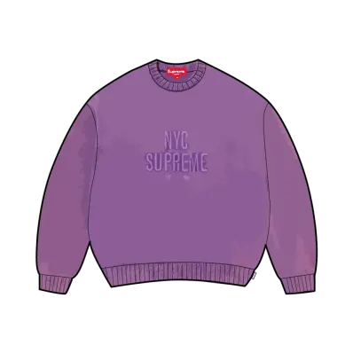 Supreme Overdyed Raised Sweater "Purple"