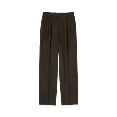 AURALEE Baby Camel Flannel Slacks "Dark Brown"