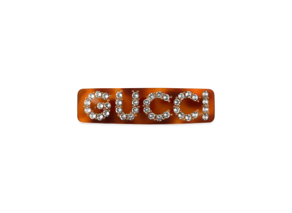 GUCCI Crystal Interlocking G Hair Clip