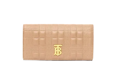 Burberry Quilting Lambskin Lola Continental Wallet "Camel"