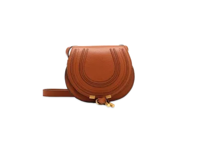 Chloe Mini Marcie Saddle Bag In Grained Calfskin "Tan"