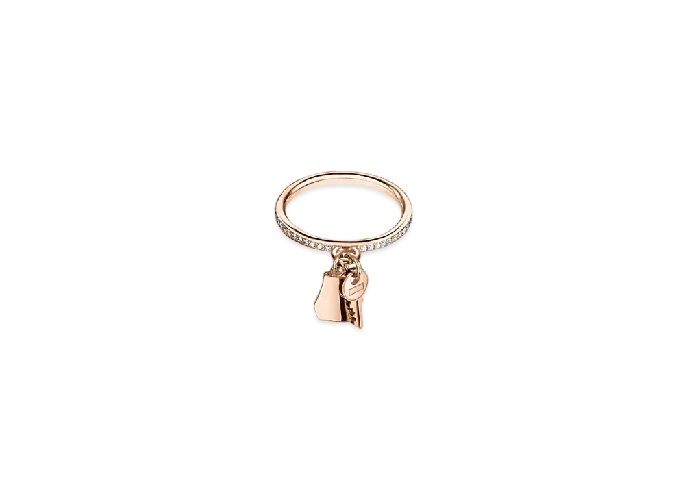 Hermes Kelly Clochette Ring PM "Pink Gold/Diamond"