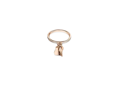 Hermes Kelly Clochette Ring PM "Pink Gold/Diamond"