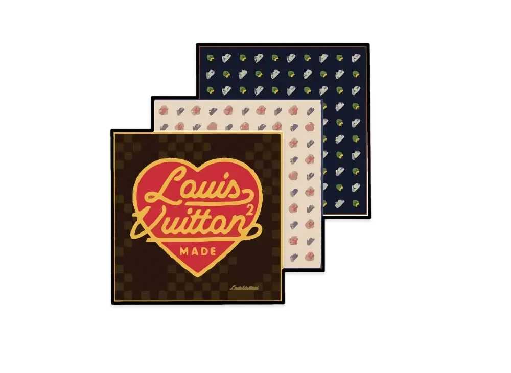 LOUIS VUITTON バンダナ/スカーフ〈ハート〉ヴァージル×NIGO ルイヴィトン ニゴー LV メイド バンダナ セット 