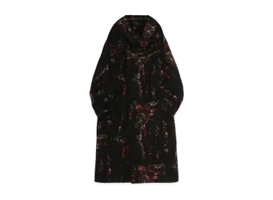 Yohji Yamamoto Y's BANDANA BLURRY PRINT JACQUARD LONG CAPE "Black"