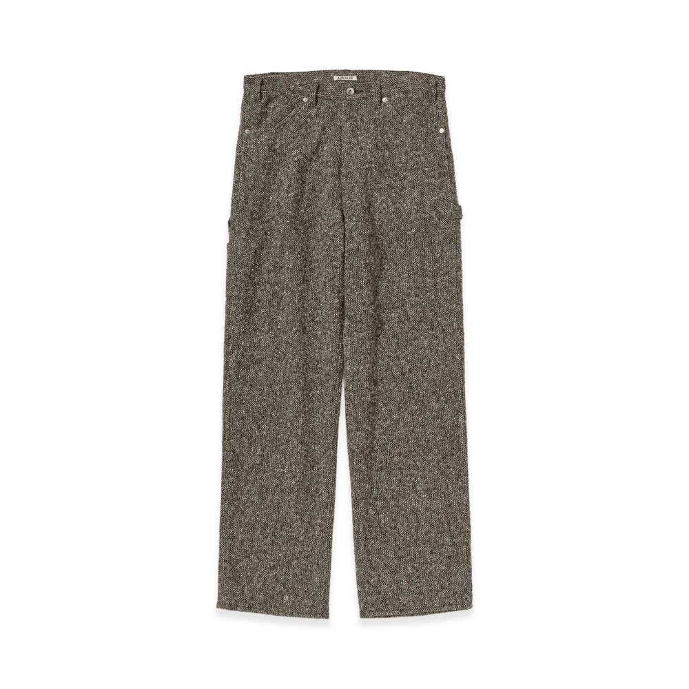 AURALEE Homespun Tweed Painter Pants "Mix Brown"