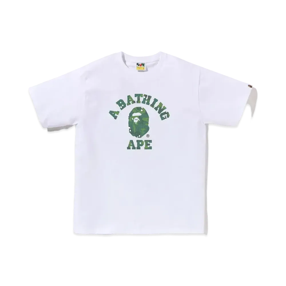 A BATHING APE Bitmap College Tee "White"