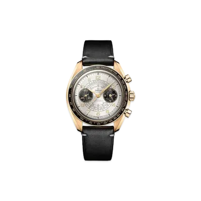 OMEGA Speedmaster Chronoscope Paris 2024 Leather Strap "Moonshine Gold"